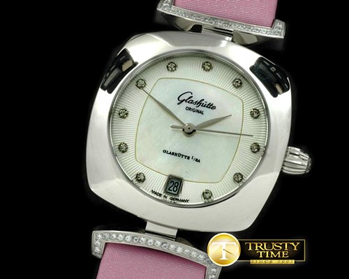 글라슈테 Pavonina Ladies SS/ST White Swiss Quartz -GLA0020B