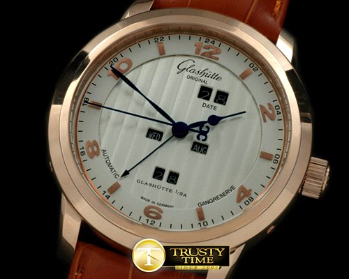 글라슈테 Panomatic Perpetual Calendar RG/LE White Asian 2813 -GLA0022A