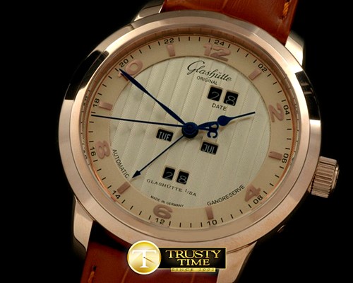 글라슈테 Panomatic Perpetual Calendar RG/LE Gold Asian 2813 -GLA0022B