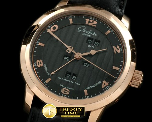 글라슈테 Panomatic Perpetual Calendar RG/LE Black Asian 2813 -GLA0022D