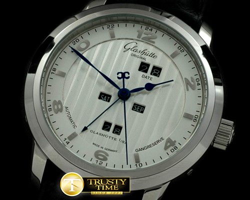 글라슈테 Panomatic Perpetual Calendar SS/LE White Asian 2813 -GLA0023A