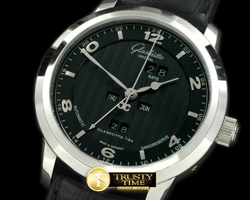 글라슈테 Panomatic Perpetual Calendar SS/LE Black Asian 2813 -GLA0023B