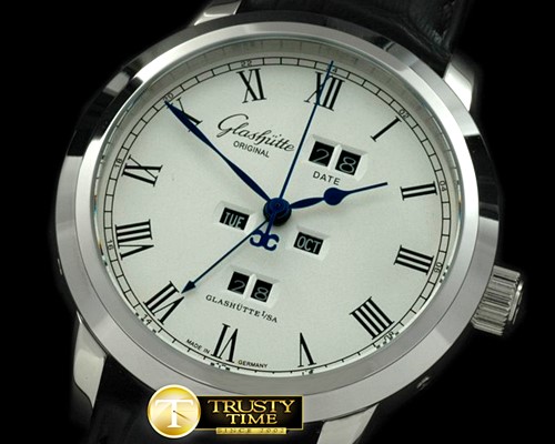 글라슈테 Senator Perpetual Calendar SS/LE White Asian 2813 -GLA0024B