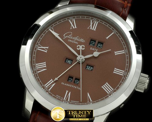 글라슈테 Senator Perpetual Calendar SS/LE Brown Asian 2813 -GLA0024D