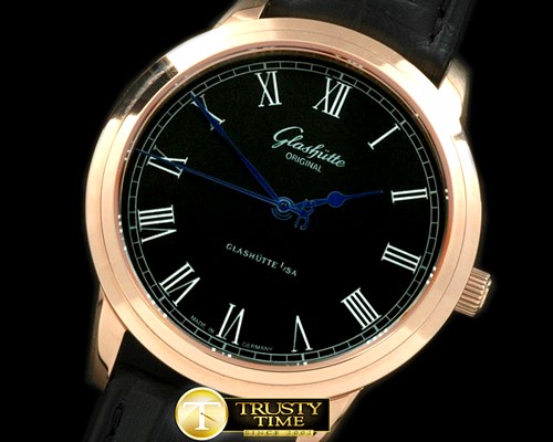 글라슈테 Senator Sixties RG/LE Black Asian 2824 -GLA0026B