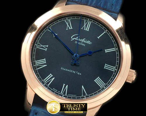 글라슈테 Senator Sixties RG/LE Blue Asian 2824 -GLA0026C