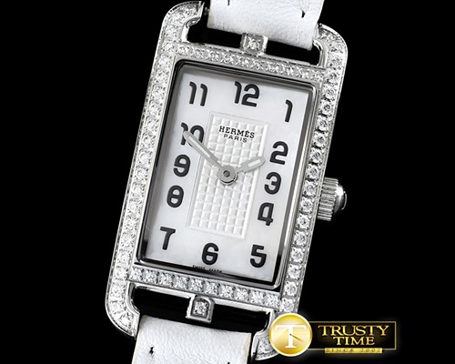 에르메스 Cape Cod Ladies SS/LE MOP White Swiss Quartz -H018C