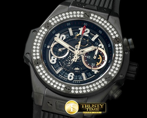 위블로 Big Bang All Black Unico PVD/RU Skeleton Asian 7750 -HUB0329A