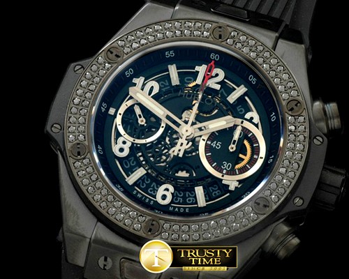 위블로 Big Bang All Black Unico PVD/RU Skeleton Asian 7750 -HUB0329B