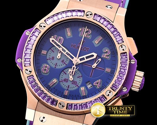 위블로 Big Bang Pop Art 38mm RG/LE Purple/Dark Bez OS20 Qtz -HUB0345E