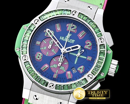 위블로 Big Bang Pop Art 38mm SS/LE Blue/Green Bez OS20 Qtz -HUB0347A