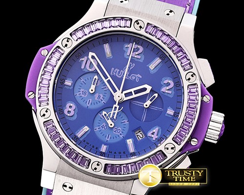 위블로 Big Bang Pop Art 38mm SS/LE Blue/Pur Bez OS20 Qtz -HUB0349F