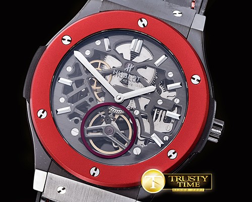 위블로 Classic Fusion 45mm Tourbillon CER/LE Black Asian Auto -HUB0350