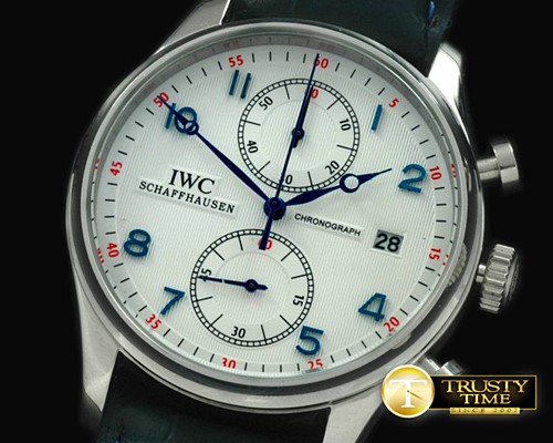 IWC Portuguese Chrono Date SS/LE White/Blue Jap OS20 -IWC0189A