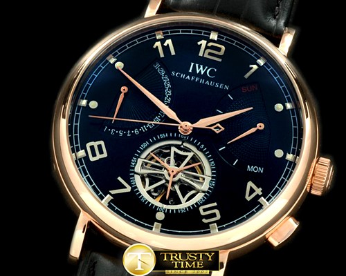 IWC Retrogating Date/Reserve Tourbillon RG/LE Blk Asian 2 -IWC0192D