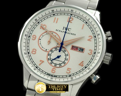 IWC Portuguese Chrono Day/Date SS/SS White/Gold Jap OS20 -IWC0200A