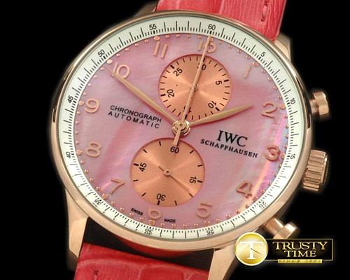 IWC Portuguese Chrono RG/LE MOP Pink Jap OS20 -IWC0206E