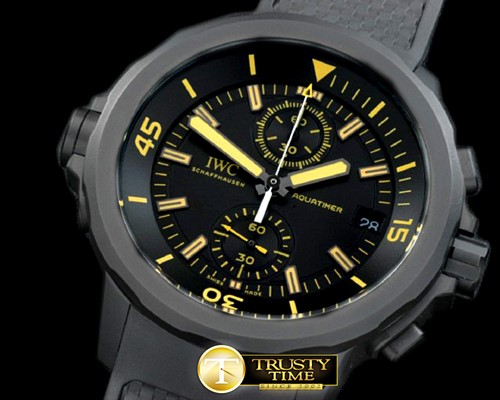IWC 2013 Aquatimer PVD/RU Black/Ylw Jap Quartz -IWC0223E