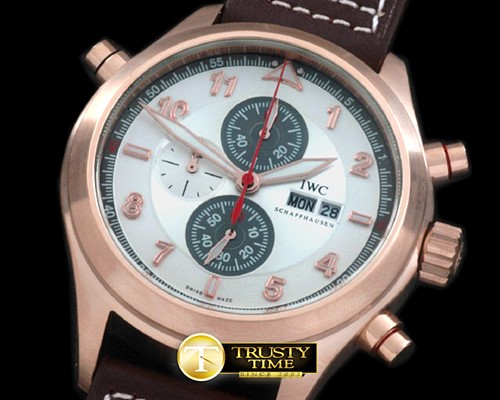 IWC Spitfire Chrono RG/LE White Jap OS20 Qtz -IWC0225A