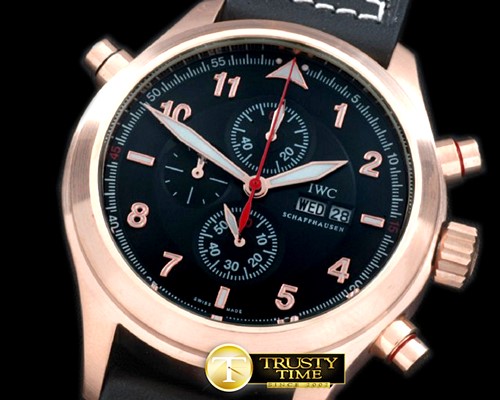 IWC Spitfire Chrono RG/LE Black Jap OS20 Qtz -IWC0225B