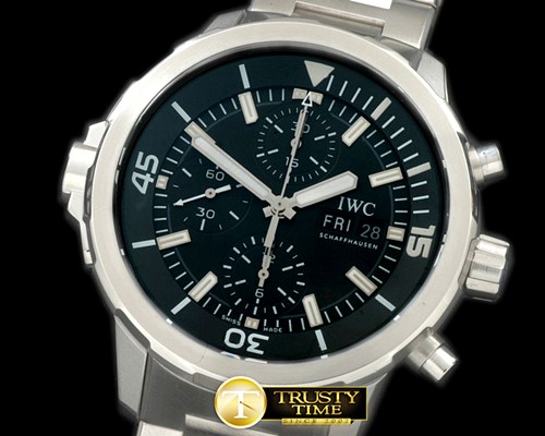 IWC 2014 Aquatimer Cousteau Diver SS/SS Black A7750 -IWC0255B