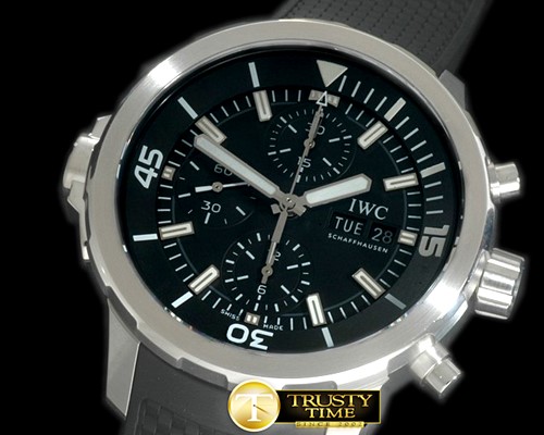 IWC 2014 Aquatimer Cousteau Diver SS/RU Black A7750 -IWC0272B