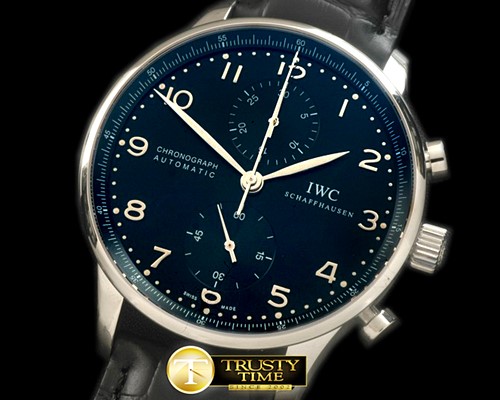 IWC Portuguese Chrono SS/LE Blk A7750 New Improved -IWC0288