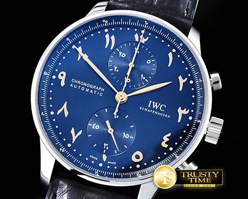IWC Port. Chrono SS/LE Blue/Arabic Gold Num YLF A7750 Mod -IWC0353B