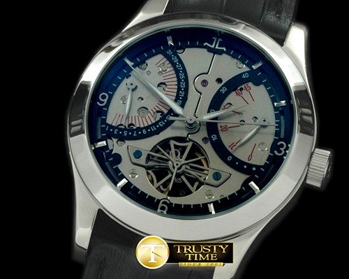 예거 르쿨트르 Retrogating Date/Reserve Tourbillon SS/LE Skeleton Blac -JL062B