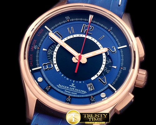 예거 르쿨트르 Master Compressor Chrono RG/LE Blue Jap OS Chrono Qtz -JL063C