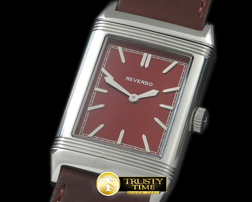 예거 르쿨트르 Reverso Classique SS/LE Brown Stk Jap Qtz -JL079D