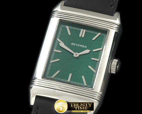 예거 르쿨트르 Reverso Classique SS/LE Green Stk Jap Qtz -JL079I