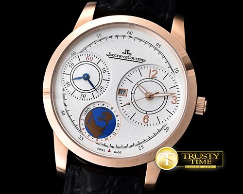 예거 르쿨트르 Duometre World RG/LE White Jap Qtz 2 Time Zone -JL081A