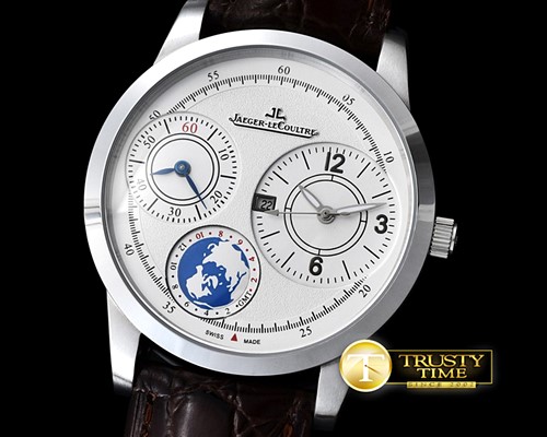 예거 르쿨트르 Duometre World SS/LE White Jap Qtz 2 Time Zone -JL081B
