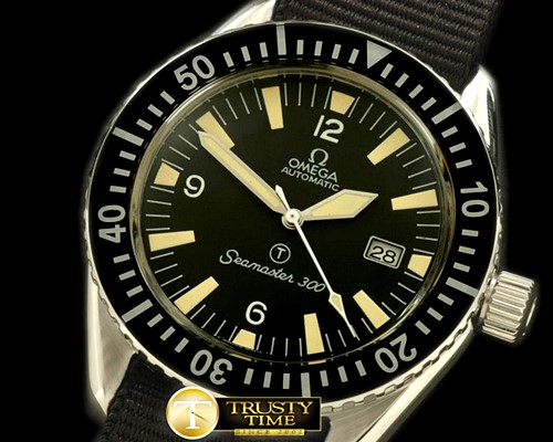 오메가 Vintage Seamaster 300 Military SS/NT Blk A2836 -OMG0257