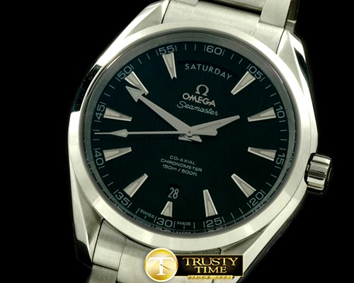 오메가 Aqua Terra Day/Date SS/SS Black Swiss 2836 -OMG0304A