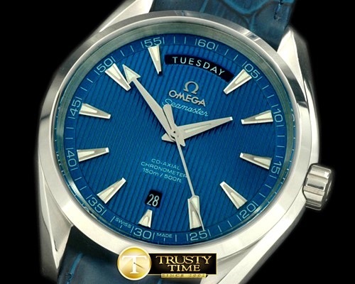 오메가 Aqua Terra Day/Date SS/LE Blue Swiss 2836 -OMG0308