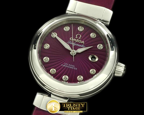 오메가 Deville Ladymatic SS/LE Purple J9105 -OMG0309E