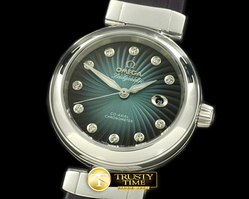 오메가 Deville Ladymatic SS/LE Blue J9105 -OMG0309F
