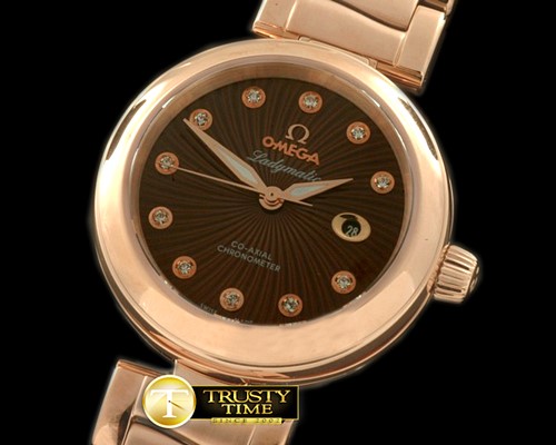 오메가 Deville Ladymatic RG/RG Brown J9105 -OMG0310C