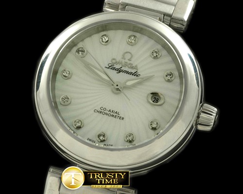 오메가 Deville Ladymatic SS/SS White J9105 -OMG0313A