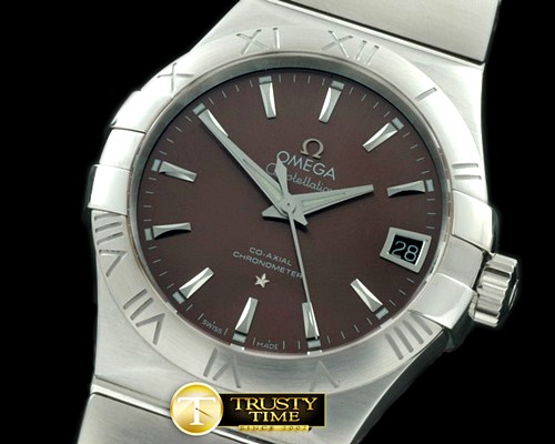 오메가 Double Eagle Men Auto SS/SS Brown Miyota 9105 -OMG0316E