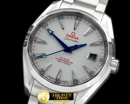 오메가 Aqua Terra Auto SS/SS White/Blue Miyota 8205 -OMG0324B