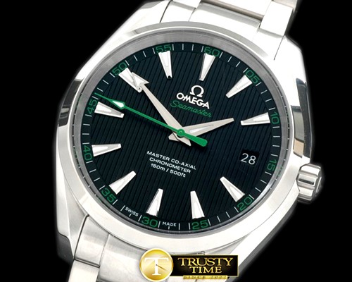 오메가 Aqua Terra Auto SS/SS Black/Green Miyota 8205 -OMG0324F