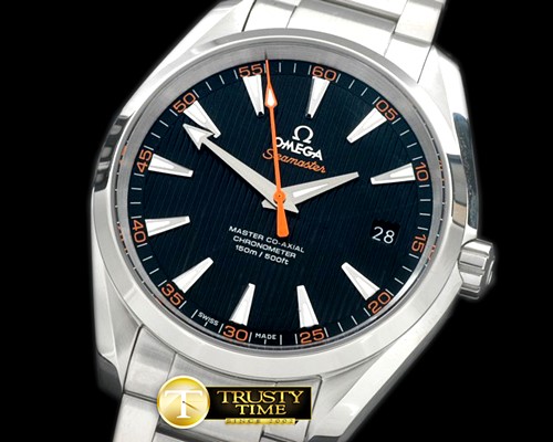 오메가 Aqua Terra Auto SS/SS Black/Orange Miyota 8205 -OMG0324G