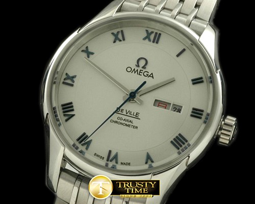오메가 Deville Hour Vision Co Axial Day/Date SS/SS White -OMG0328B