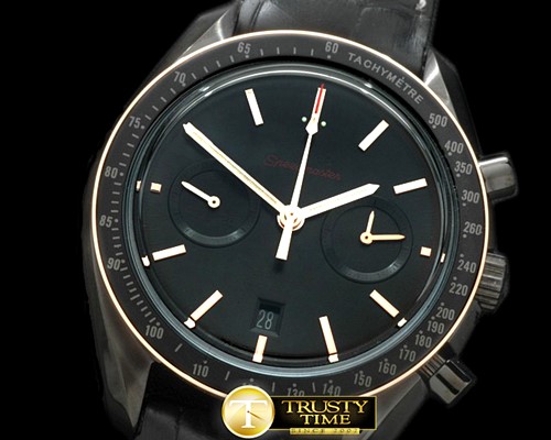 오메가 Speedmaster Apollo Anni Ed PVD/LE Black A7750 -OMG0395