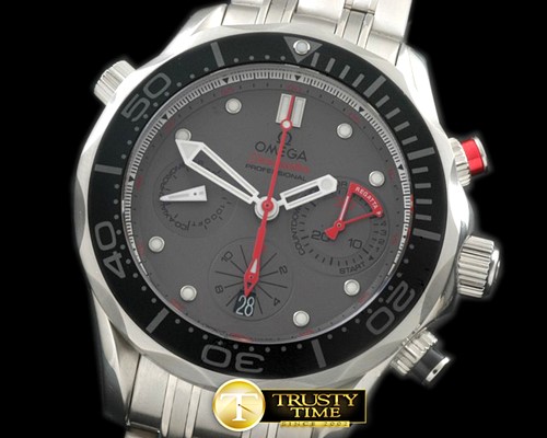 오메가 Seamaster Pro 300M Chrono SS/SS Grey A7753 -OMG0418B