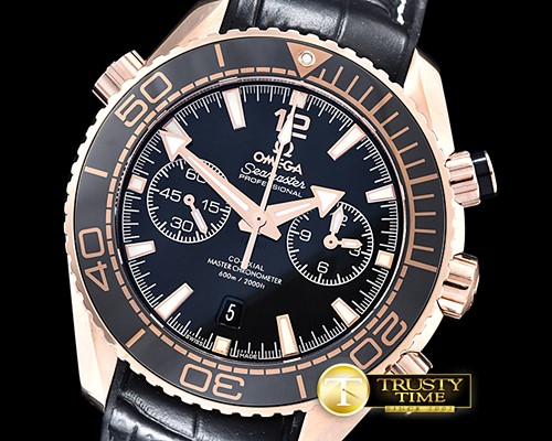 오메가 Planet Ocean Chrono RG/RU Black Asia7750 Mod 9301 -OMG0468B