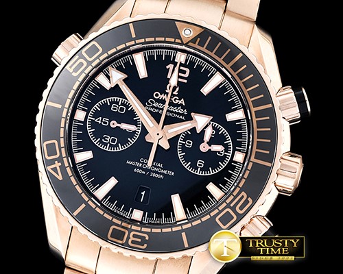 오메가 Planet Ocean Chrono RG/RG Black Asia7750 Mod 9301 -OMG0468C